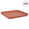 vidaXL Plateau carr&eacute; &agrave; fleurs 24 pc Rouge brique 32 x 32 x 2,5 cm