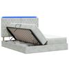 vidaXL Lit de rangement LED avec matelas Gris clair 180 x 200 cm