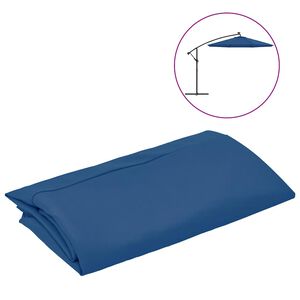 vidaXL Tissu de remplacement pour parasol d&eacute;port&eacute; bleu azur&eacute; 300 cm