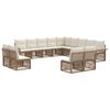 vidaXL Ensemble de canap&eacute; de jardin 13 pc Beige polyrotin