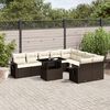 vidaXL Salon de jardin 10 pcs avec coussins marron r&eacute;sine tress&eacute;e