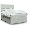 vidaXL Sommier &agrave; lattes de lit et matelas Gris clair 160x200cm Velours