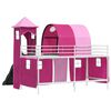 vidaXL Lit mezzanine pour enfants Blanc et rose 80 x 200 cm M&eacute;tал