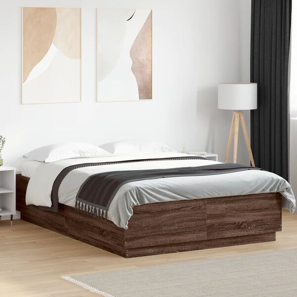 vidaXL Cadre de lit sans matelas chêne marron 140x200 cm