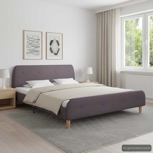 vidaXL Cadre de lit sans matelas taupe tissu 150x200 cm