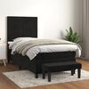 vidaXL Sommier &agrave; lattes de lit avec matelas Noir 90x200 cm Velours