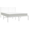 vidaXL Cadre de lit m&eacute;tal sans matelas et t&ecirc;te de lit blanc 135x190 cm