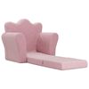 vidaXL Canapé-lit pour enfants rose peluche douce