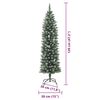 vidaXL Arbre de No&euml;l artificiel slim avec 150 LED Vert et blanc 120 cm