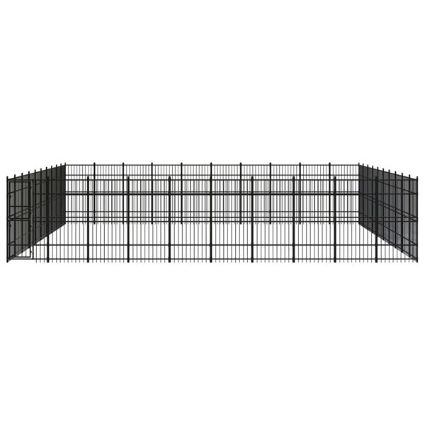 vidaXL Chenil d'ext&eacute;rieur pour chiens Acier 92,16 m&sup2;