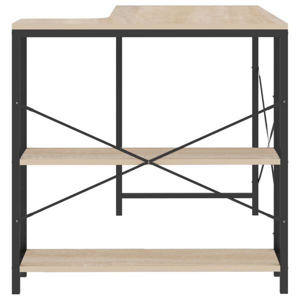 vidaXL Bureau d'ordinateur Noir et ch&ecirc;ne 110x72x70cm Bois d'ing&eacute;nierie