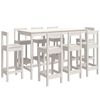 vidaXL Ensemble de bar 9 pcs Blanc Bois de pin massif