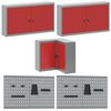 vidaXL Ensemble d'armoires &agrave; outils 6 pcs Rouge Acier enduit de poudre