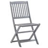 vidaXL Ensemble &agrave; manger de jardin 5 pcs Bois d'acacia massif Gris