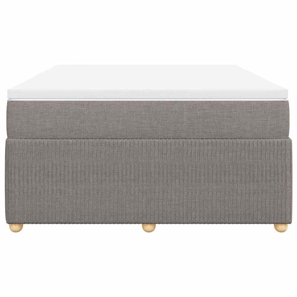 vidaXL Sommier &agrave; lattes de lit avec matelas Taupe 140x200 cm Tissu