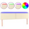 vidaXL T&ecirc;te de lit &agrave; LED Cr&egrave;me 200x5x78/88 cm Similicuir