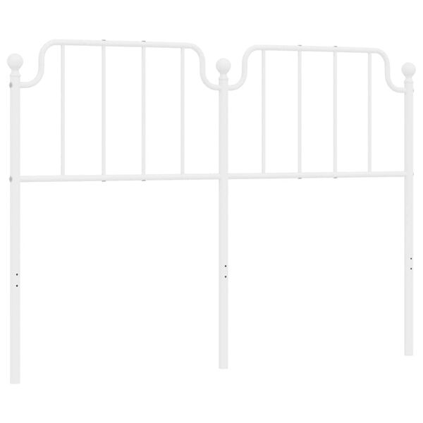 vidaXL T&ecirc;te de lit de remplacement m&eacute;tal blanc 150 cm