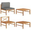 vidaXL Salon de jardin 2 pcs avec coussins gris fonc&eacute; Bois de teck