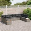 vidaXL Ensemble de canap&eacute; de jardin 10 pcs Gris Poly rotin