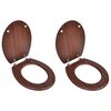 vidaXL Si&egrave;ges de toilette avec couvercles 2 pcs MDF Marron