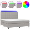 vidaXL Sommier &agrave; lattes de lit et matelas et LED Gris clair 160x200 cm