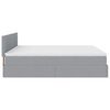 VidaXL Cadre de lit ottoman et matelas gris clair 180x200cm tissu
