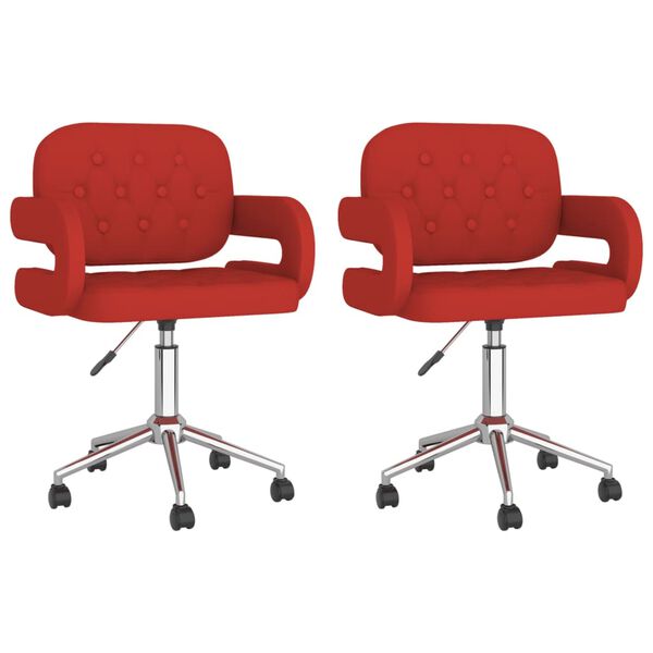 vidaXL Chaises pivotantes &agrave; manger lot de 2 bordeaux similicuir