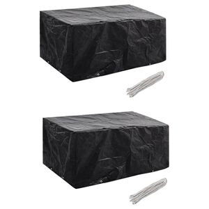 vidaXL Housses de salon de jardin 2 pcs Rotin 8 &oelig;illets 180 x 140 cm