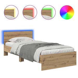 vidaXL Cadre de lit Ch&ecirc;ne artisanal 100 x 200 cm Bois d'ing&eacute;nierie