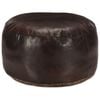 vidaXL Pouf 60 x 30 cm Marron fonc&eacute; Cuir v&eacute;ritable de ch&egrave;vre