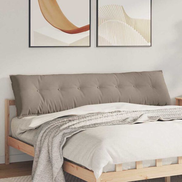 vidaXL Coussin de Dos Taupe 200 x 50 cm Tissu en microfibre