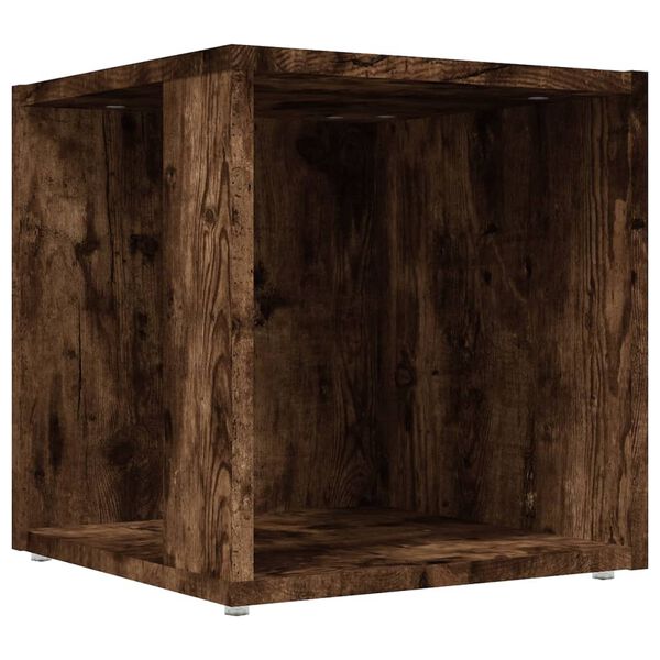 vidaXL Table d'appoint Ch&ecirc;ne fum&eacute; 33x33x34,5 cm Bois d'ing&eacute;nierie