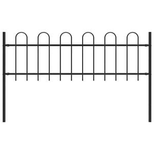 vidaXL Cl&ocirc;ture de jardin BOXTEL avec arceau sup&eacute;rieur en acier 170 x 60 cm noir