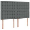 vidaXL Lit avec rangement et matelas Gris fonc&eacute; 140 x 190 cm Polyester
