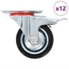 vidaXL 12 pcs Roulettes pivotantes 75 mm