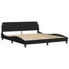 vidaXL Cadre de lit sans matelas Hvar noir 180x200 cm tissu