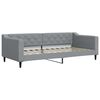 vidaXL Lit de jour avec gigogne et tiroirs gris clair 90x200 cm tissu