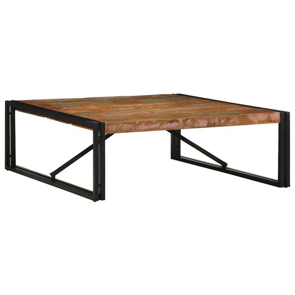 vidaXL Table basse multicolore 100x100x35 cm bois récupération massif