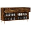 vidaXL Banc &agrave; chaussures ch&ecirc;ne fum&eacute; 102x35x55 cm bois d'ing&eacute;nierie