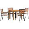 vidaXL Ensemble de salle &agrave; manger pour jardin 5 pc Noir