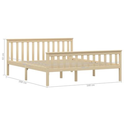 vidaXL Cadre de lit sans matelas naturel bois massif de pin 160x200 cm