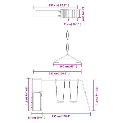 vidaXL Aire de jeux d'extérieur bois massif de douglas
