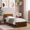 vidaXL Cadre de lit sans matelas avec t&ecirc;te de lit ch&ecirc;ne fum&eacute; 90x200 cm