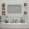 vidaXL Ensemble de meubles TV 5 pcs Blanc brillant Bois d'ing&eacute;nierie