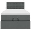 vidaXL Lit ottoman avec matelas gris fonc&eacute; 90x200 cm tissu