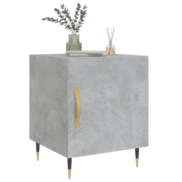 vidaXL Tables de chevet 2 pcs gris b&eacute;ton 40x40x50 cm bois d&rsquo;ing&eacute;nierie