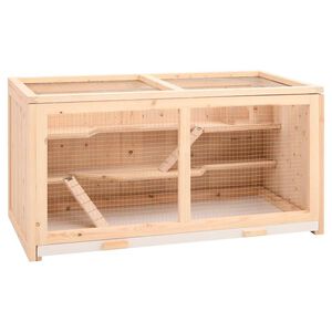 vidaXL Cage pour hamster 104 x 52 x 54 cm Bois massif Sapin