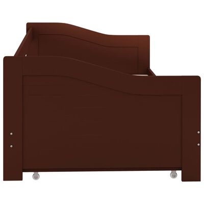 vidaXL Cadre de lit extensible sans matelas marron foncé 90x200 cm