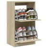 vidaXL Armoire &agrave; chaussures 2 tiroirs rabattables ch&ecirc;ne sonoma