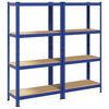 vidaXL &Eacute;tag&egrave;res de rangement &agrave; 4 niveaux 2 pcs acier bois d'ing&eacute;nierie
